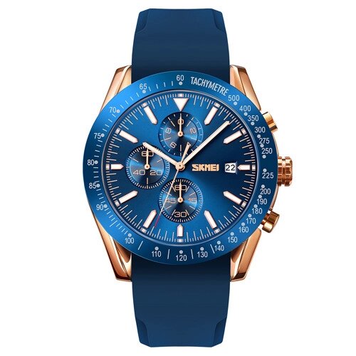 Годинники наручні 9253PRGBU SKMEI, ROSE GOLD/BLUE-SILICONE STRAP від компанії експерт - фото 1