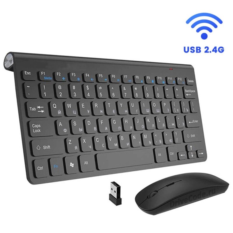 Комплект клавіатури та миші Multimedia Keyboard Wireless 2.4GHz для ноутбуків та настільних комп'ютерів Чорна від компанії експерт - фото 1