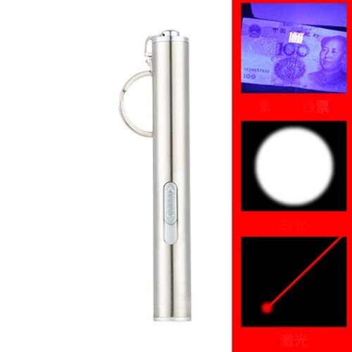 Ліхтар брелок ZK-9343-Ultra-glow, UV, лінза, лазер, 1хAAA від компанії експерт - фото 1