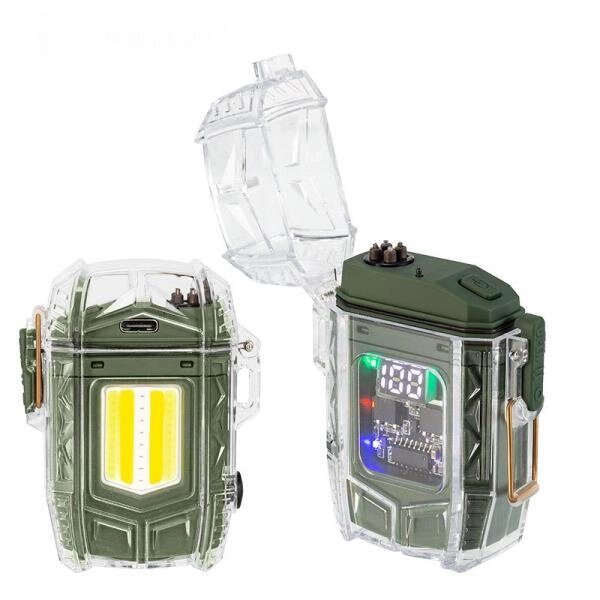 Ліхтар MULTIFUNCTIONAL D48-1-COB green, Li-Ion акумулятора, індикація заряду, запальничка, ЗП Type-C, Box від компанії експерт - фото 1