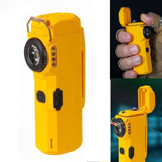 Ліхтар MULTIFUNCTIONAL D51-COB yellow, Li-Ion акумулятора, індикація заряду, запальничка, ЗП Type-C, Box від компанії експерт - фото 1