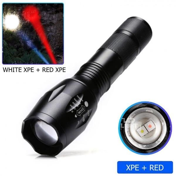 Ліхтар R5-2XPE (white+red), 1х18650/3xAAA, ЗУ 220V/12V, zoom, Box від компанії експерт - фото 1