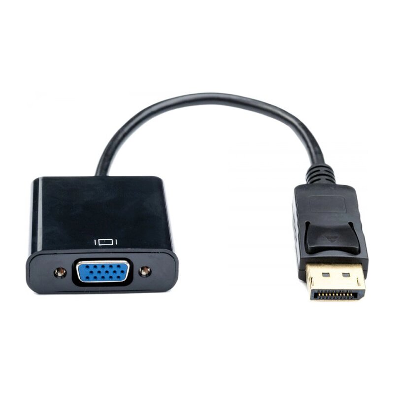 Перехідник - конвертер DisplayPort штекер - VGA гніздо Full HD 0,25 м Black від компанії експерт - фото 1