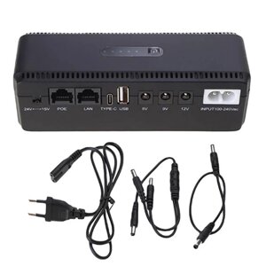 ДБЖ міні-UPS DCL-18W 10400mAh для роутера, модему, GPON 12V/9V/5V/USB port/Type-C/POE port 18W Чорний в Одеській області от компании Эксперт