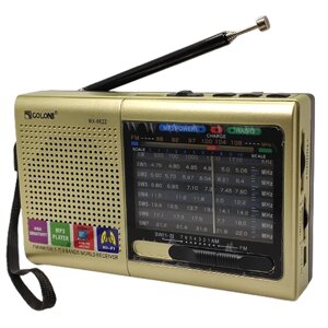 Багатодіапазонне FM/AM/SW радіо GOLON RX-6622 MP3-плеєр, TF, USB Gold