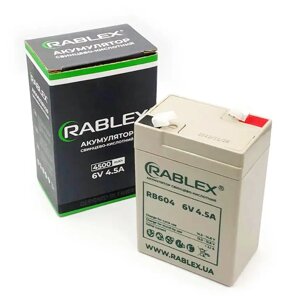 Акумулятор Rablex RB604 6V 4.5Ah торгових ваг, світильників та ліхтарів