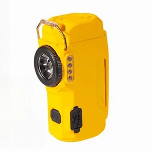 Подвійна дугова захисна запальничка D50-3030 з екстреним ліхтариком на акамуляторі Yellow