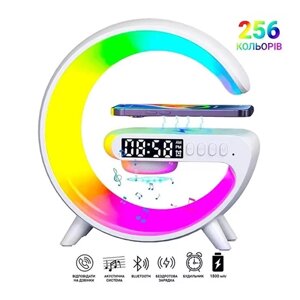 Light Sound Machine G30, RGB нічник, годинник, бездротова зарядка, Bluetooth колонка