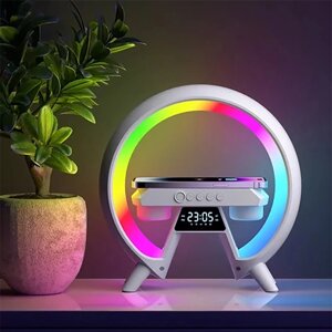 RGB нічник Light Sound Machine XM-X63, годинник, бездротова зарядка, Bluetooth колонка