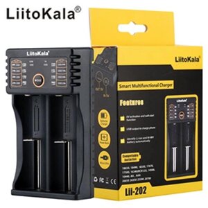 Зарядний пристрій LiitoKala Lii-202, 2Х-10440/14500/16340/17355/17500/17670/18350/18490/18650/22650, 5V, ОРИГІНАЛ