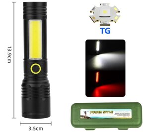 Ліхтар BN-537-TG+COB (white+red), Li-Ion акумулятор, ЗУ Type-C, zoom в Одеській області от компании Эксперт