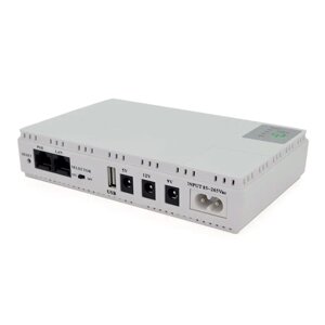 ДБЖ міні-UPS DC1018P для роутера, модему, GPON 12V/9V/5V/USB port/POE port 10400mAh 18W Білий в Одеській області от компании Эксперт