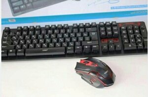 Клавіатура ігрова бездротова плюс бездротова мишка НК 6500