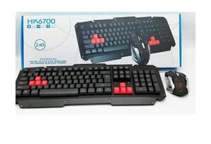 Клавіатура ігрова бездротова плюс бездротова мишка НК 6700