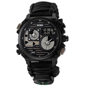 Годинник наручний 2202BK SKMEI PARACORD, BLACK, Compass