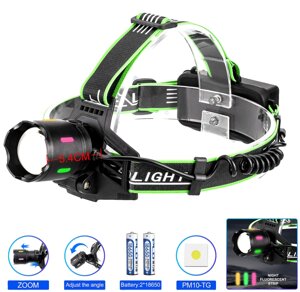 Ліхтар налобний NIGHT VISION FLUORESCENCE PLD-903-TG, 1 режим, 2x18650, ЗУ Type-C, zoom в Одеській області от компании Эксперт