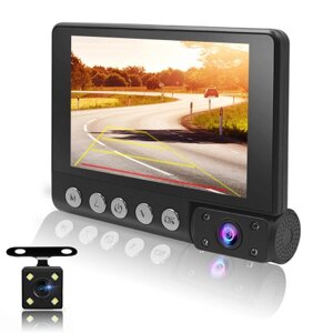 Автомобільний відеореєстратор C9, LCD 4 '', WDR, 1080P Full HD, 3 камери