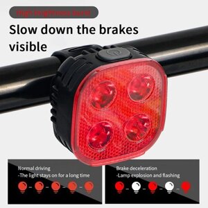 Велоліхтар FY-328S-4LED (red) з автоматичною системою START/STOP, waterproof, Li-Ion акумулятор, ЗУ Type-C в Одеській області от компании Эксперт