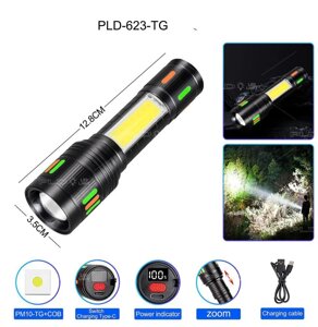 Ліхтар NIGHT VISION FLUORESCENCE 623-TG+COB, Li-Ion аккум., ЗУ Type-C, індикація заряду, zoom в Одеській області от компании Эксперт