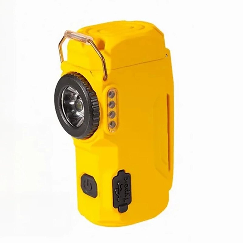 Подвійна дугова захисна запальничка D50-3030 з екстреним ліхтариком на акамуляторі Yellow від компанії експерт - фото 1