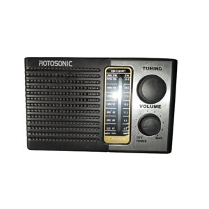 Радіоприймач з Акумулятором, MP3-TF/USB, Діапазони AM/FM/SW, Ліхтар, Superbass Rotosonic XB-122URT із сонячною батареєю