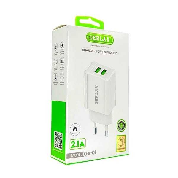 СЗУ GERLAX GA-01 iPhone 2USB 2.1A від компанії експерт - фото 1