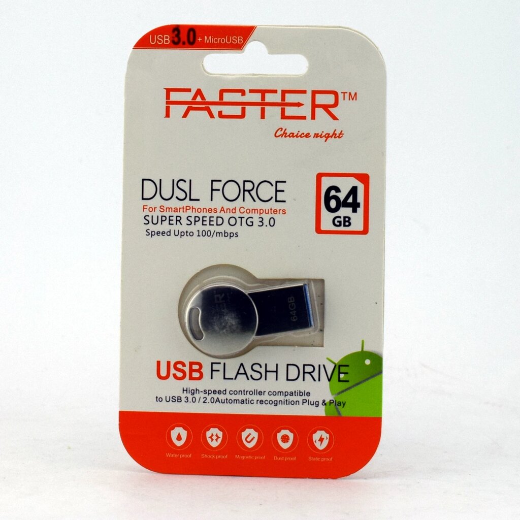 USB-Флешка FASTER 64GB USB 3.0 від компанії експерт - фото 1