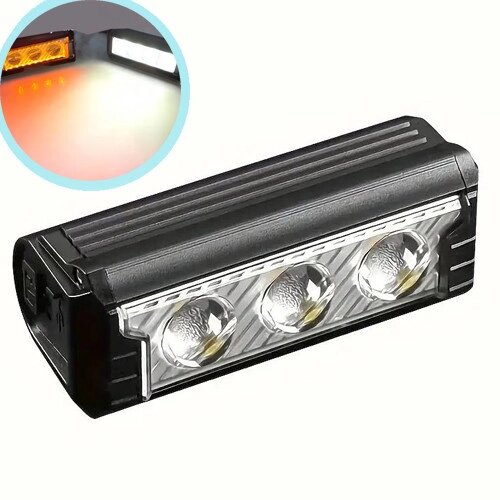 Велофара потужна FY-339B-3LED (white+yellow), Waterproof, Li-Ion акумулятор, ЗУ Type-C від компанії експерт - фото 1