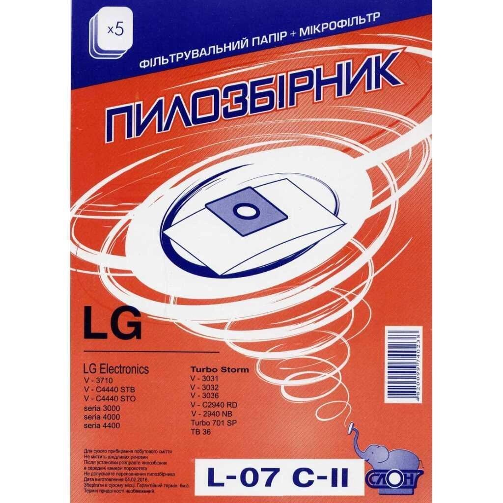 Багаторазовий пилозбірник для пилососа СЛОН L07 C-II LG (5 шт) від компанії Зола - фото 1