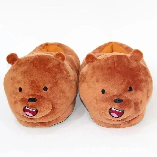 Домашні Плюшеві тапочки іграшки для кігурумі бурий ведмідь, тапки кігурумі бурий ведмідь 36-42 від компанії Зола - фото 1