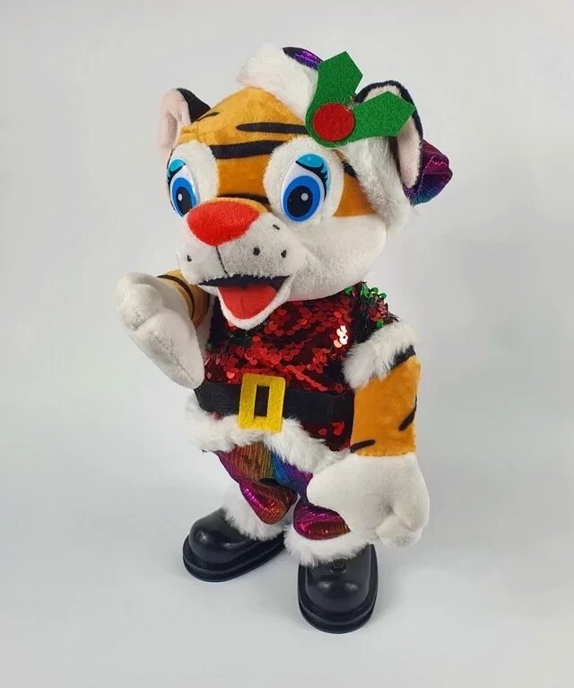 Інтерактивна іграшка тигр, м'яка іграшка тигр, співає, танцює, символ 2022 року, інтерактивні іграшки тигри від компанії Зола - фото 1
