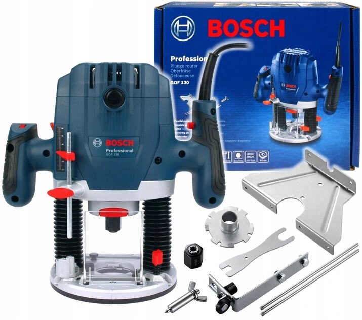 Компактний професійний фрезер Bosch GOF 130 (06016B7000): 1300Вт, 6-8 мм цанговий патрон, 28000 об/хв. від компанії Зола - фото 1