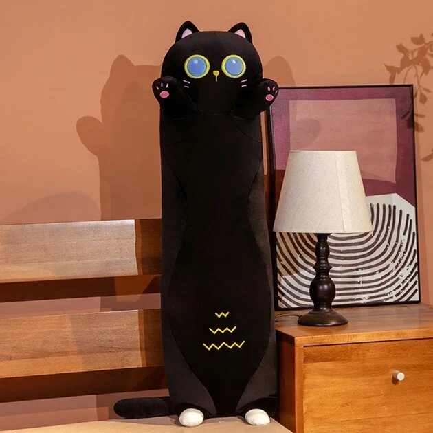 М'яка іграшка Кіт-Батон чорна ніч 90, 110, 130 см від компанії Зола - фото 1