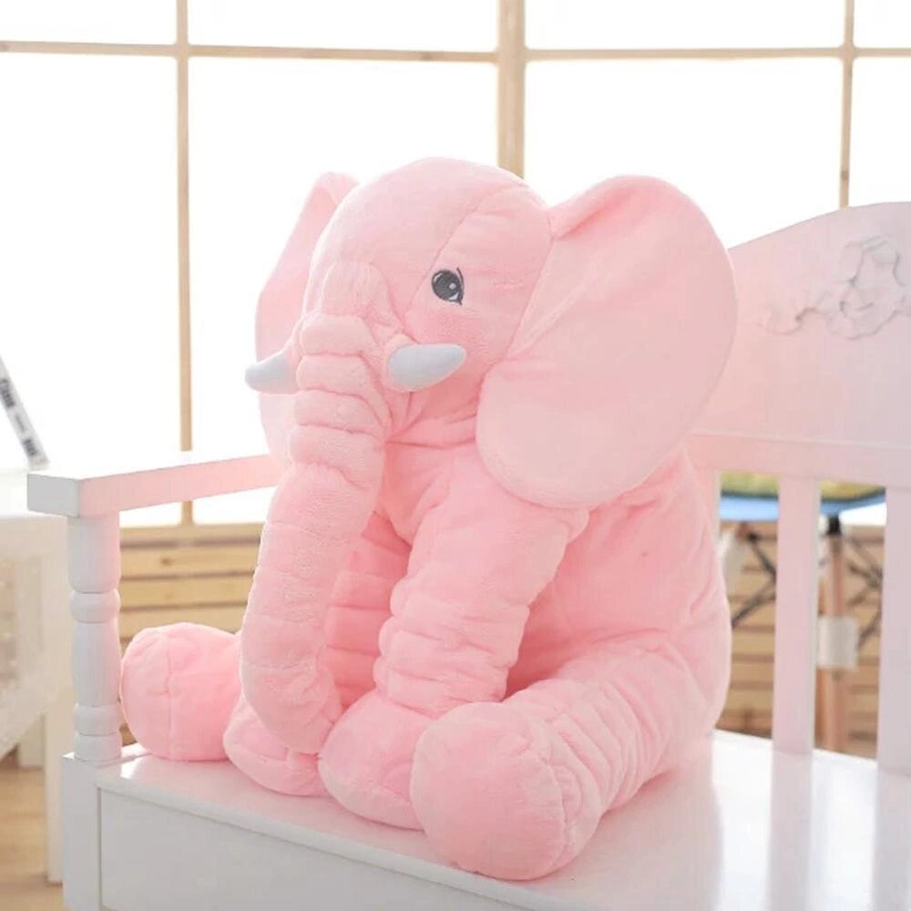 М'яка іграшка слон рожевий 40 см від компанії Зола - фото 1