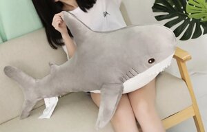 М'яка іграшка акула IKEA 100 см блохей сіра