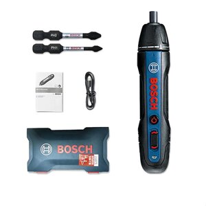 Акумуляторна викрутка, 2 біти PH1 та PH2, кейс, Bosch GO (06019H2100)