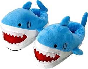 Домашні Плюшеві тапочки іграшки для кігурумі Акула, тапки кігурумі Акула Синя 35-43