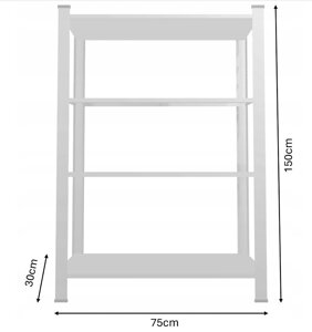 Стелаж металевий 150х75х30 4 полиці (сірий)