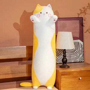 М'яка подушка-іграшка Кіт батон 90 см, 110, 130 см Жовтий
