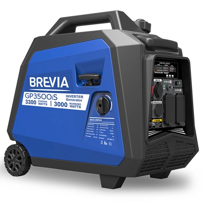 Потужний генератор інверторний бензиновий BREVIA GP3500iS : 3.0/3.3 кВт, 1 фаза, ручний стартер, обмотка 100% мідь від компанії Зола - фото 1