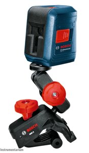 Професійний лазерний нівелір Bosch Professional GLL 2 з тримачем MM 2 : два червоних променя, 10 м (0601063A01)
