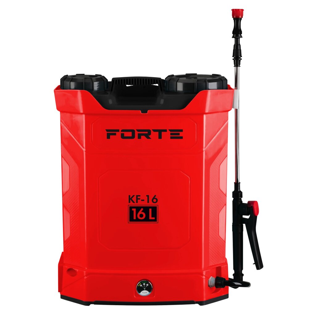Садовий обприскувач акумуляторний Forte KF-16 : 12 V, 8 А/ч, бак 16 л, ранцевий, вага 5.5 кг від компанії Зола - фото 1