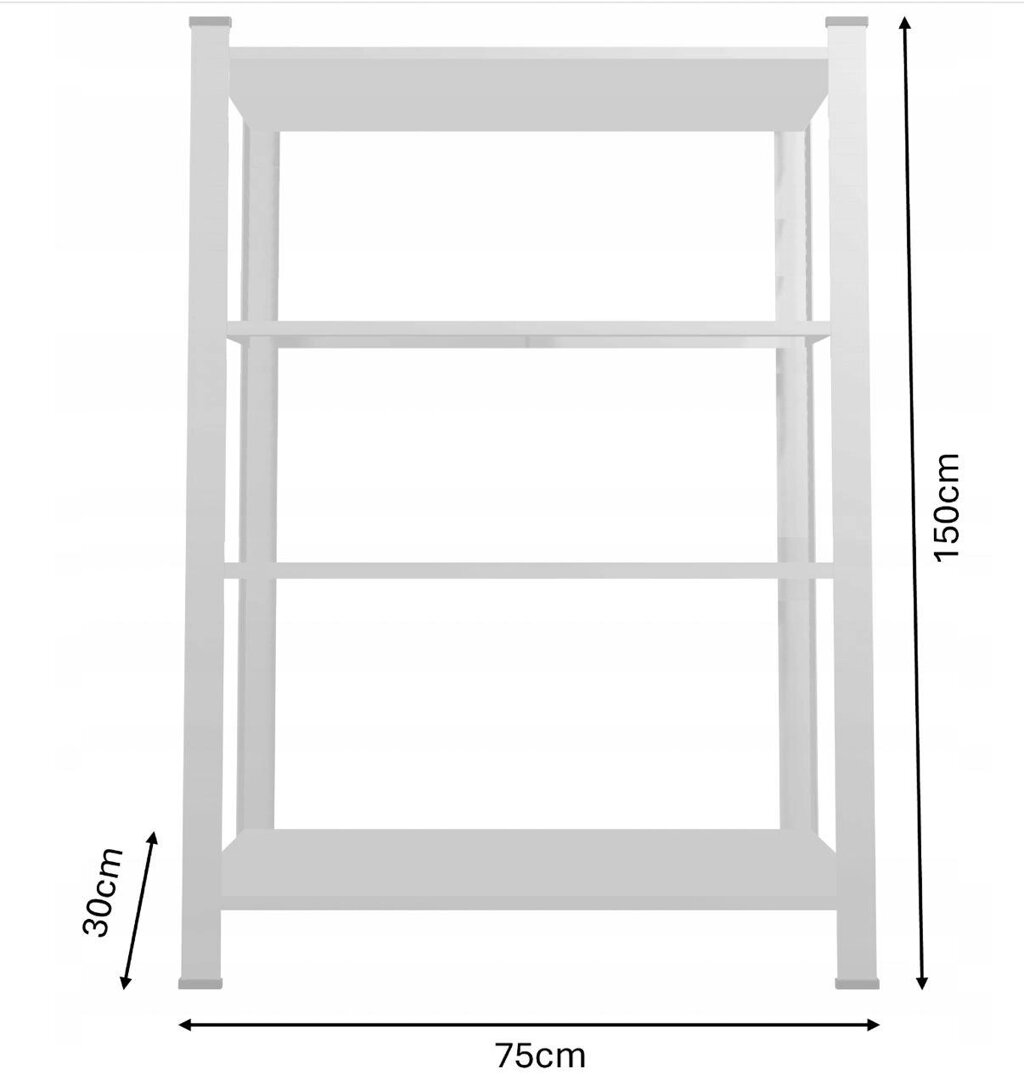 Стелаж металевий 150х75х30 4 полиці (сірий) від компанії Зола - фото 1
