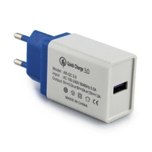 Адаптер Fast Charge Q3.0 USB AR 60 WHITE | зарядний пристрій для смартфона | Блок живлення USB
