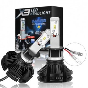 Автолампа LED X3 H3 ⁇ Світлодіодна лампа для авто ⁇ LED лампа в фари