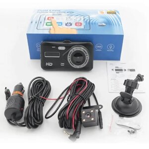Автомобільний відеореєстратор із двома камерами, 4 дюйми 1080p BT100 ⁇ Автовідеореєстратор