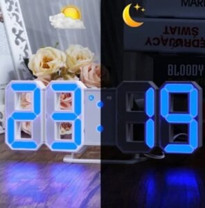 Годинник LY 1089 сині | Цифрові годинник | Електронний будильник на стіну