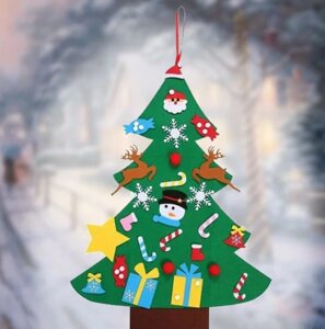 Детская елочка с игрушками из фетра Christmas Tree | Фетровая елка для детей