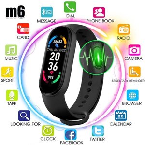 Фітнес браслет Smart Watch M6 | Фітнес трекер | Наручний годинник спорт