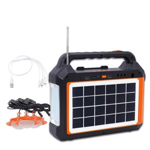Ліхтар EP-0198 Power Bank-радіо-блютуз із сонячною панеллю 9 V 3 W + лампочки | Портативний зарядний пристрій